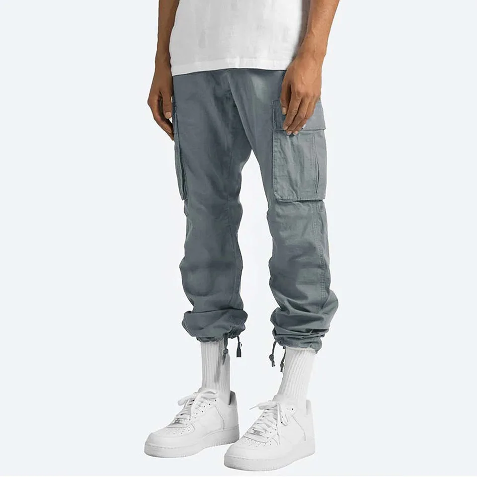 2026 summer hot sale men's tooling trousers elastic foreign trade multi-pocket casual pants