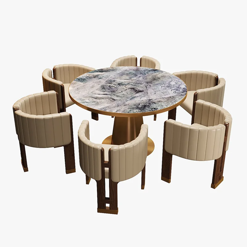 

Themed Dining Table and Chair Combination High-end Hotel Restaurant Negotiation Chair Western Restaurant Hotel Rock