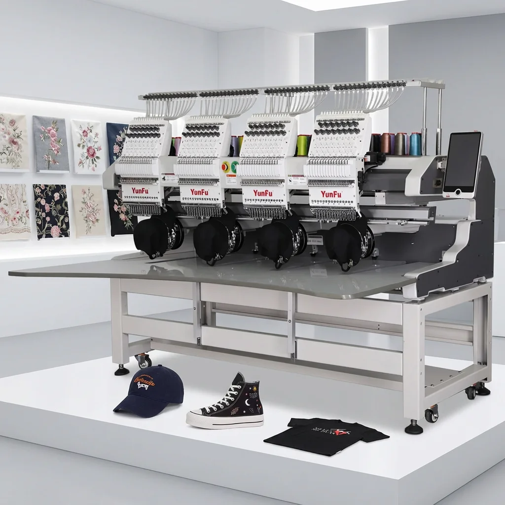 4 Head Embroidery Machine with Top Quality Dahao System 1200RPM High Speed Four Heads Embroidery Machine
