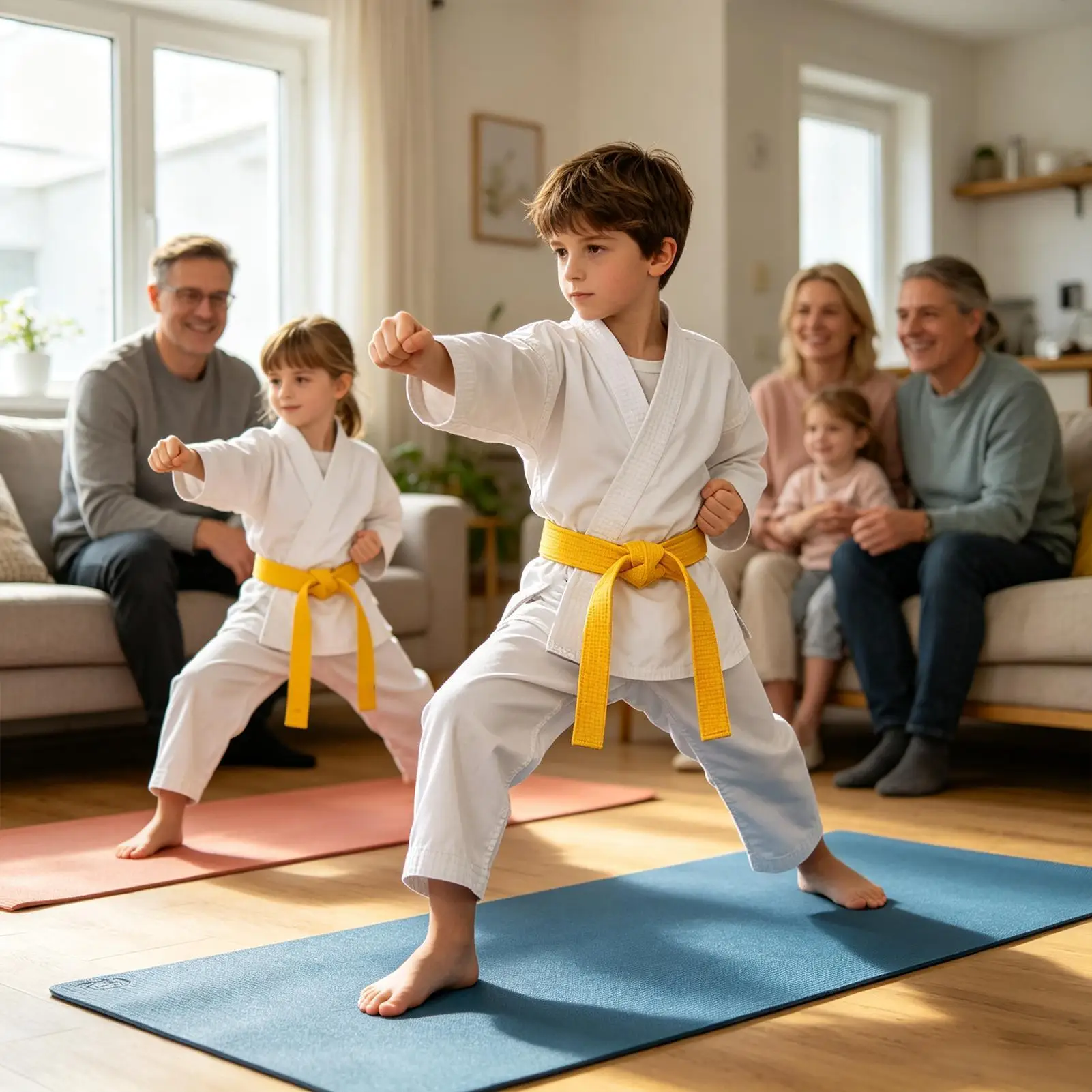Karate Belts 240cm Yellow Cotton Martial Arts Grading Strap Non-Slip Judo Belt For Training Smooth Movement Practice Competition