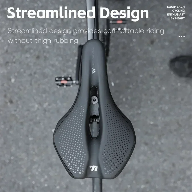 

WEST BIKING Bicycle Saddle Hollow Breathable Soft Seat Cushion MTB Shock Absorbing Non-Slip Leather Road Bike Lightweight Saddle