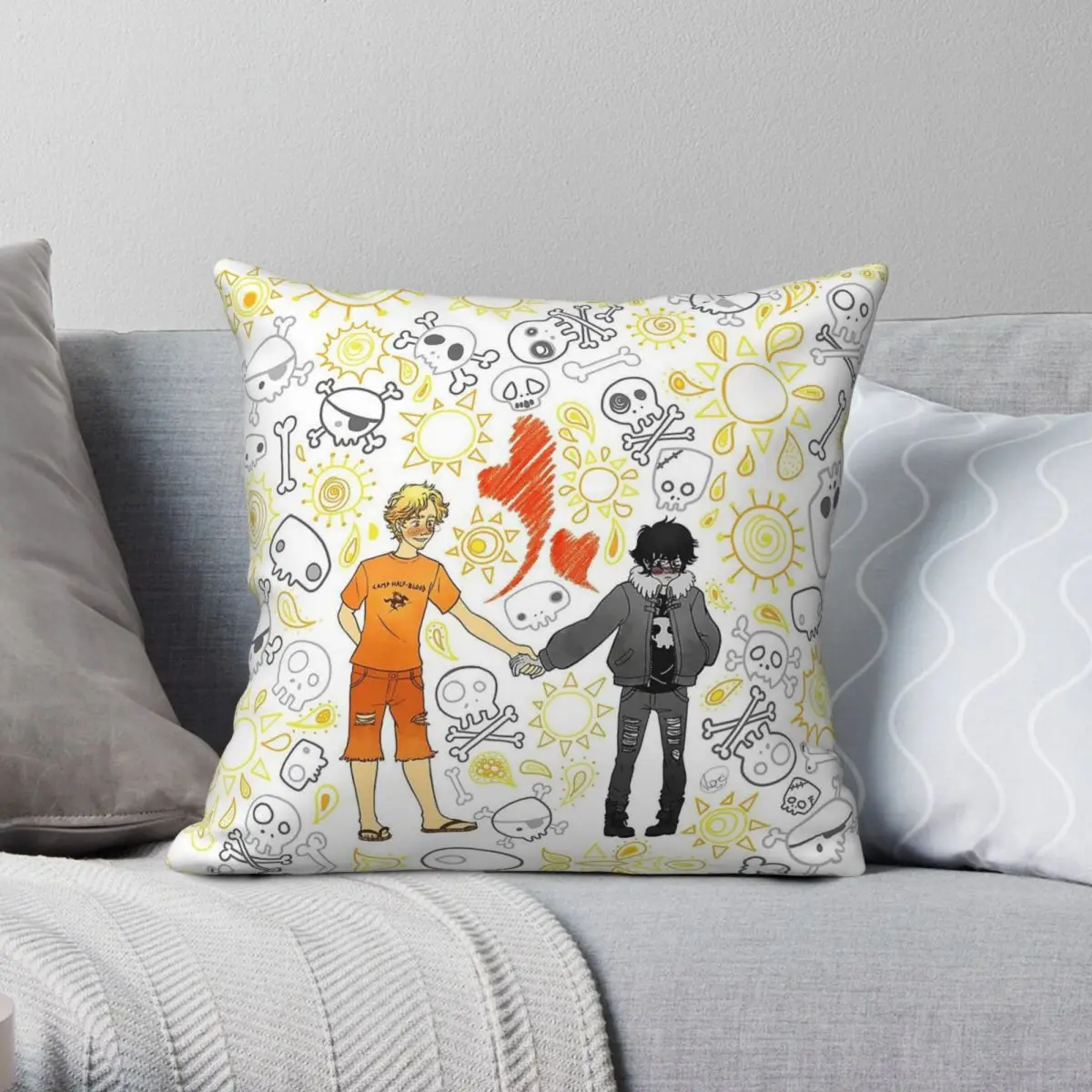 Will Solace Nico Di Angelo Skulls Pillowcase Polyester Linen Velvet Creative Zi…