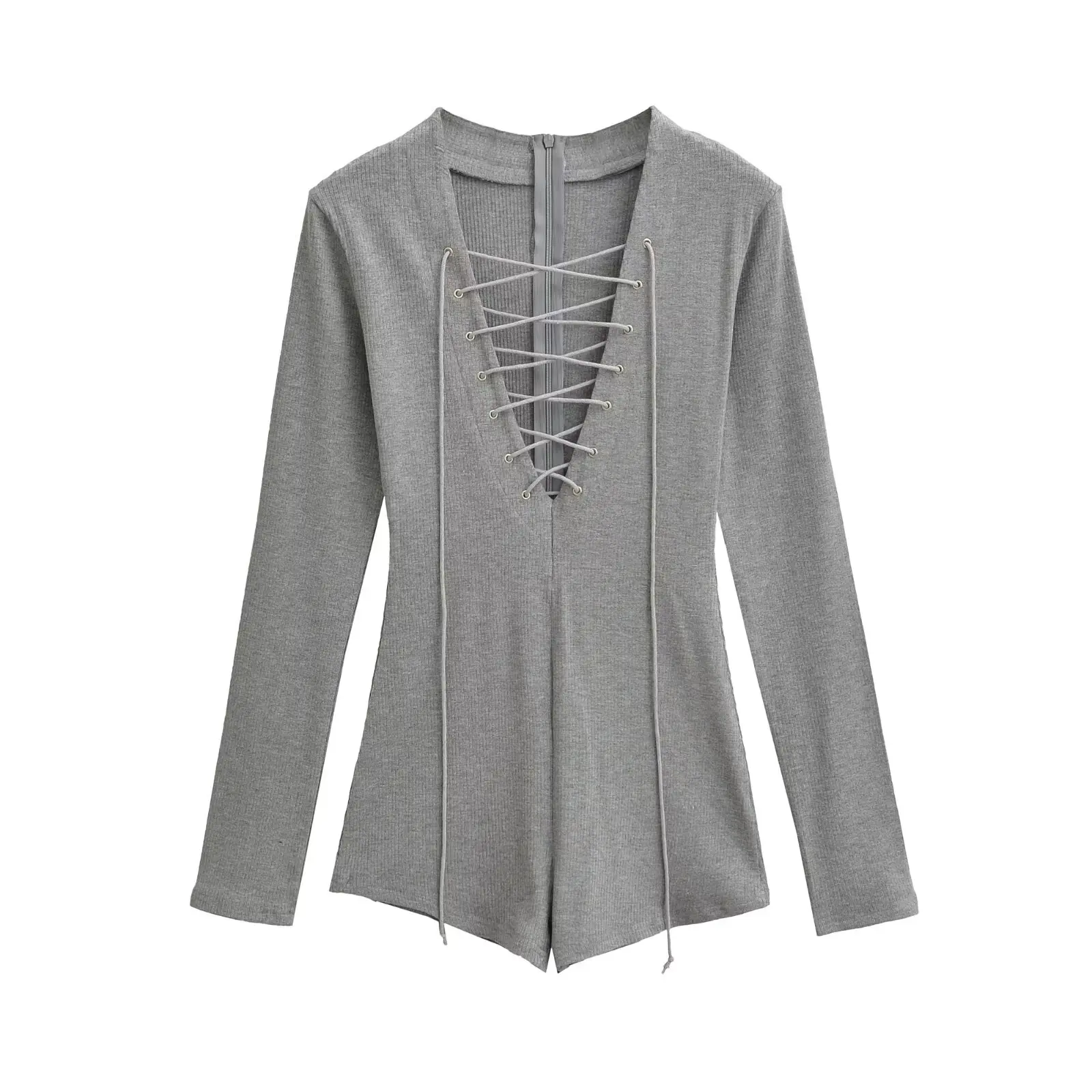 Seksowny amerykański kombinezon damski z długim rękawem, spodnie z wysokim stanem, odzież wewnętrzna i zewnętrzna, jesień, moda, dojazdy do pracy, proste...