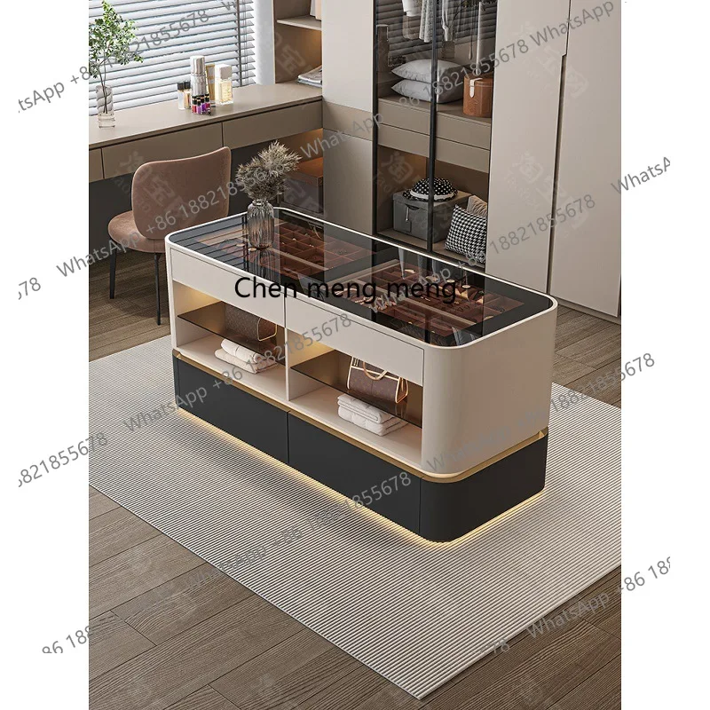 

Italian minimalist jewelry mid-island cabinet cloakroom master bedroom floor-to-ceiling display cabinet jewelry storage locker
