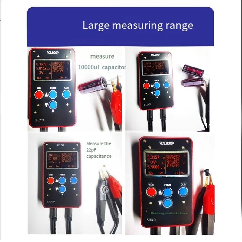 Digital Bridge Handheld Accessories RCL800P Mini Slim Precision Digital Resistance Capacitance Inductance Meter ESR Meter