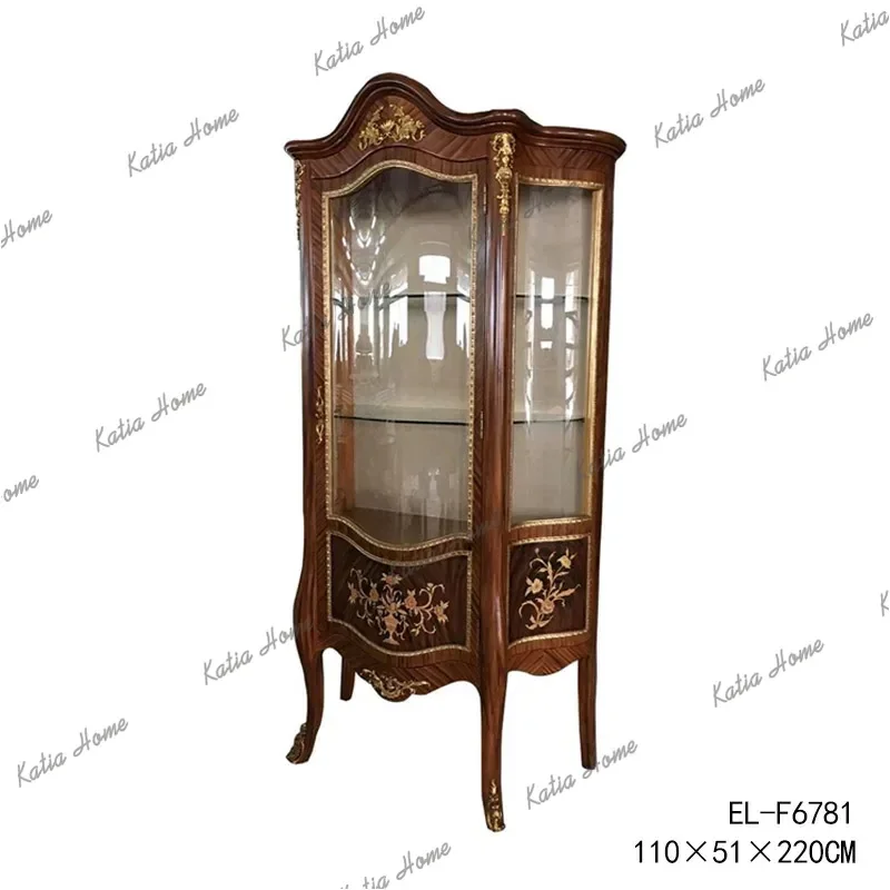 PG European solid wood hand-carved wine cabinet partition classical villa living room multi-functional luxury