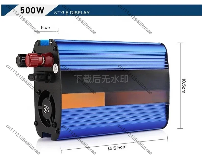 500W Smart Power Inverter, 12V/24V/36V/48V/60V to 220V Voltage Converter, Digital Display Vehicle Power Transformer