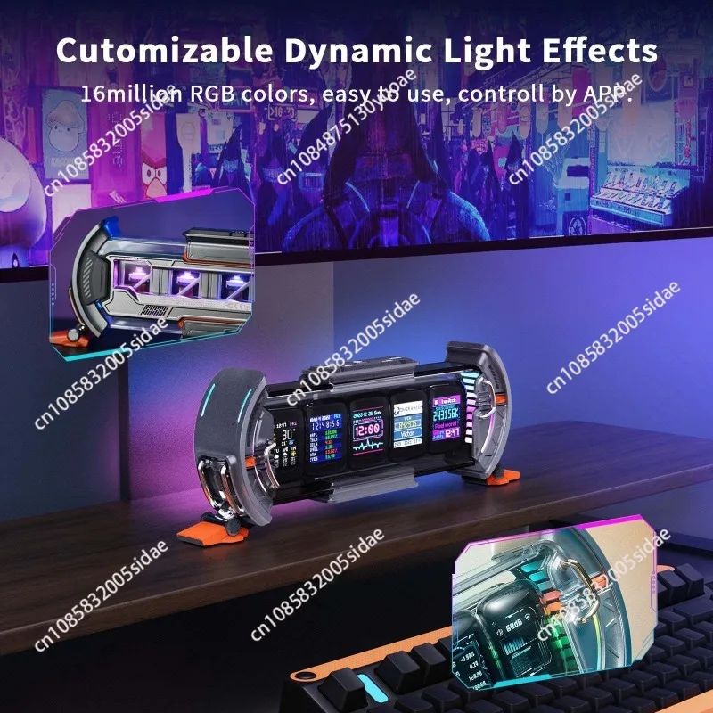 Time Gate Pixel Arbitrary Screen Glow Tube Clock Table Tower