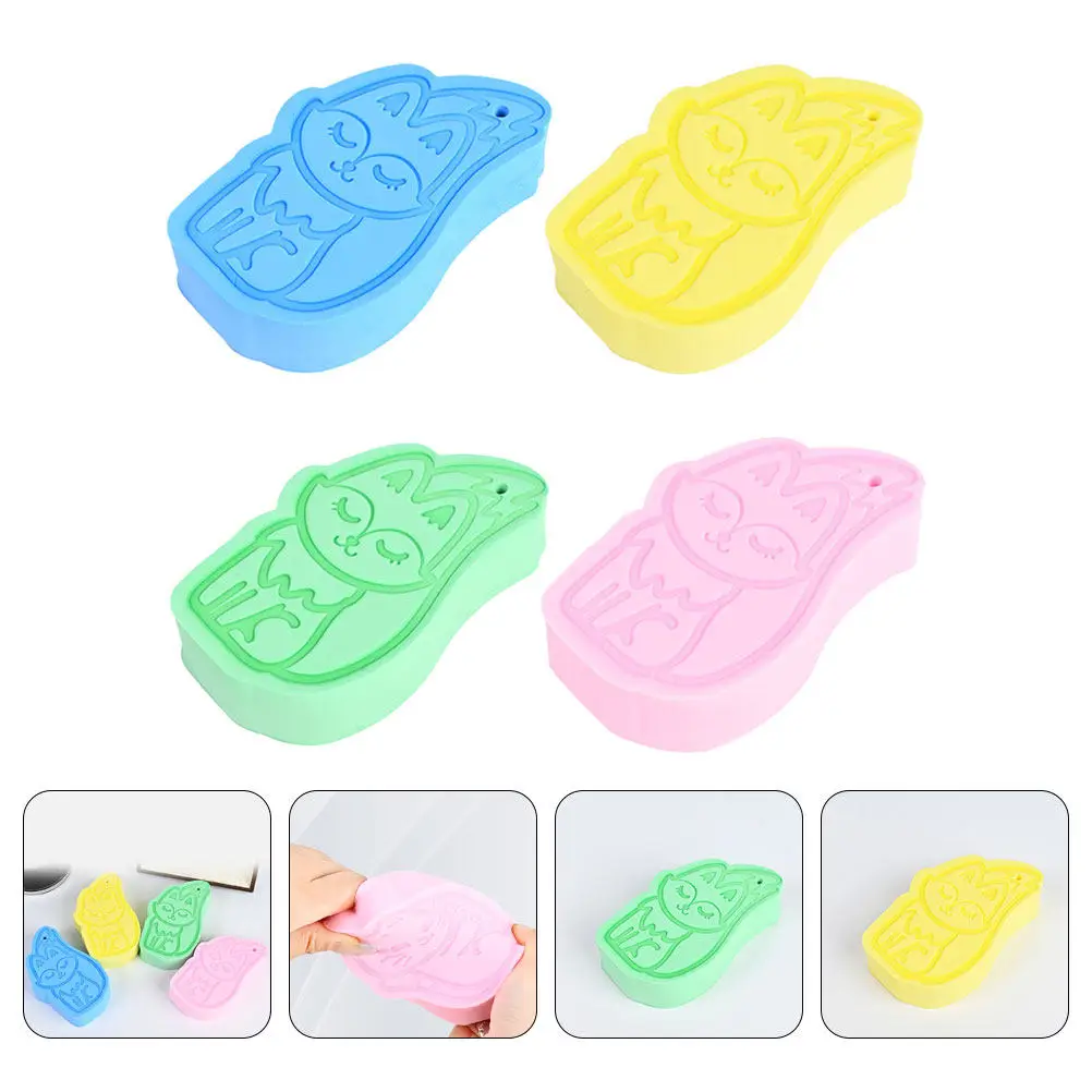 

Набор из 4 губок для купания малышей: отшелушивающие мочалки-губки для душа, высокоплотные, мягкие, для очищения кожи новорожденных