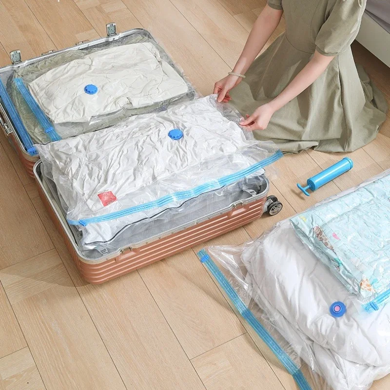 1pc Clear Vacuum Compression Bags Thick Explosion‑Proof Storage for Seasonal Clothes Quilt Home Closet Space‑Saving Supplies