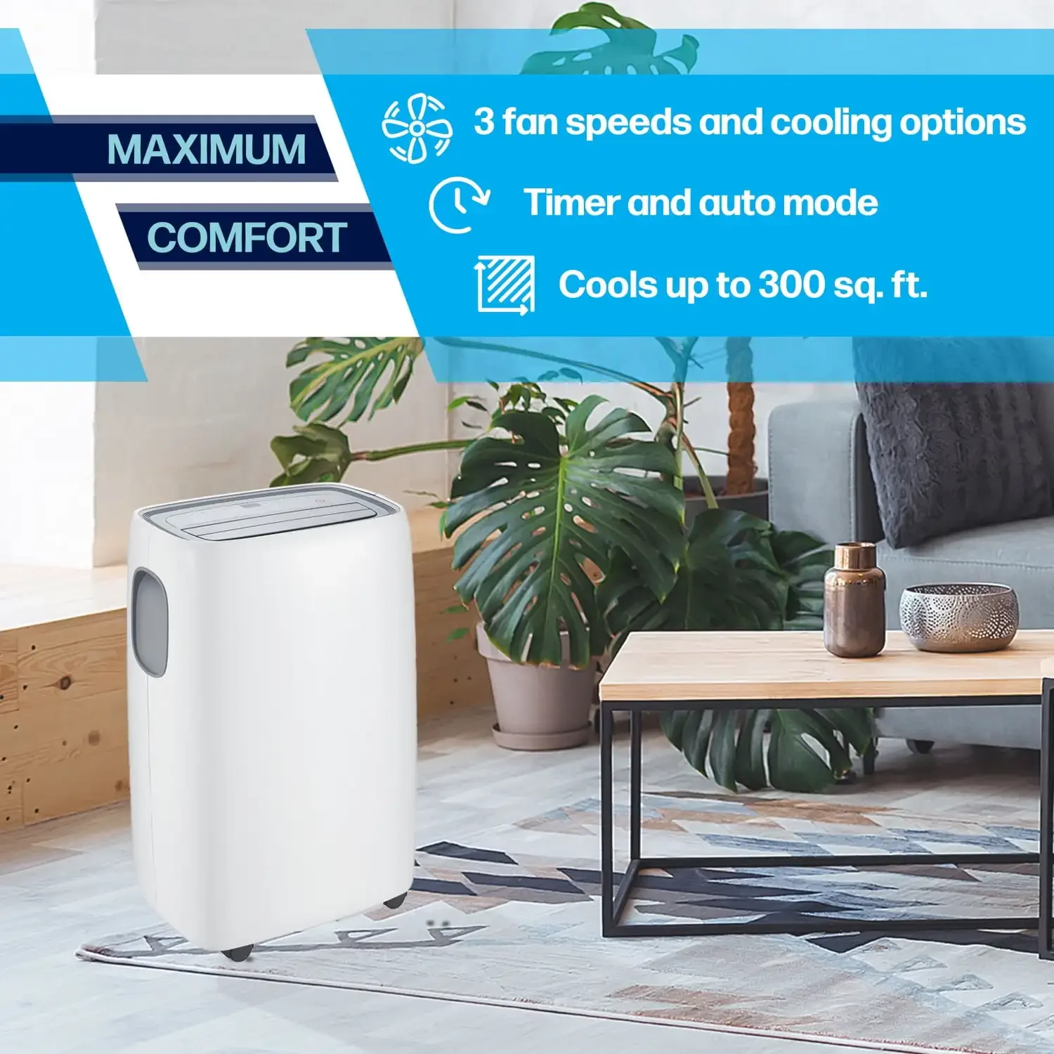 Climatiseur portable 6,000 BTU (10,000 BTU prédit RAE), jusqu'à 350 pieds carrés, 2AP10000A