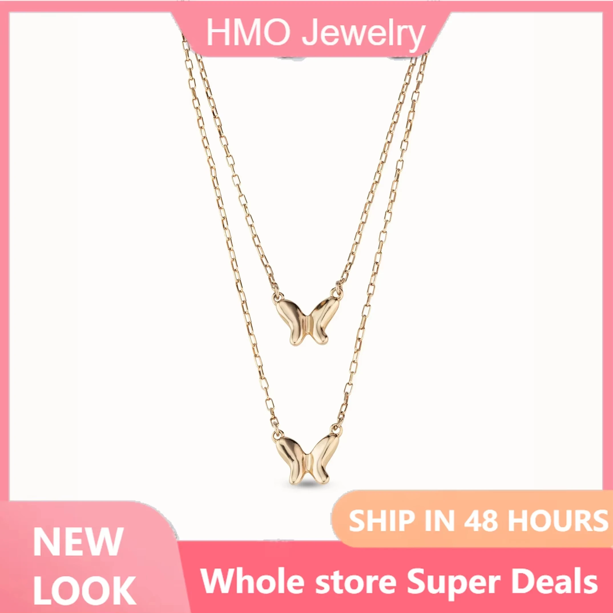 2025 Latest Hot Sales Spain YUHUNO Jewelry Romantic Elegant Butterfly Double Layer Necklace Women Fashion High Quality Gift