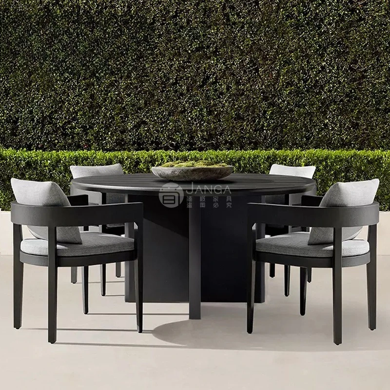 

Уличные столы и стулья для виллы, садовая мебель для отдыха, металлическая мебель для двора, защита от дождя и солнца, один стол.