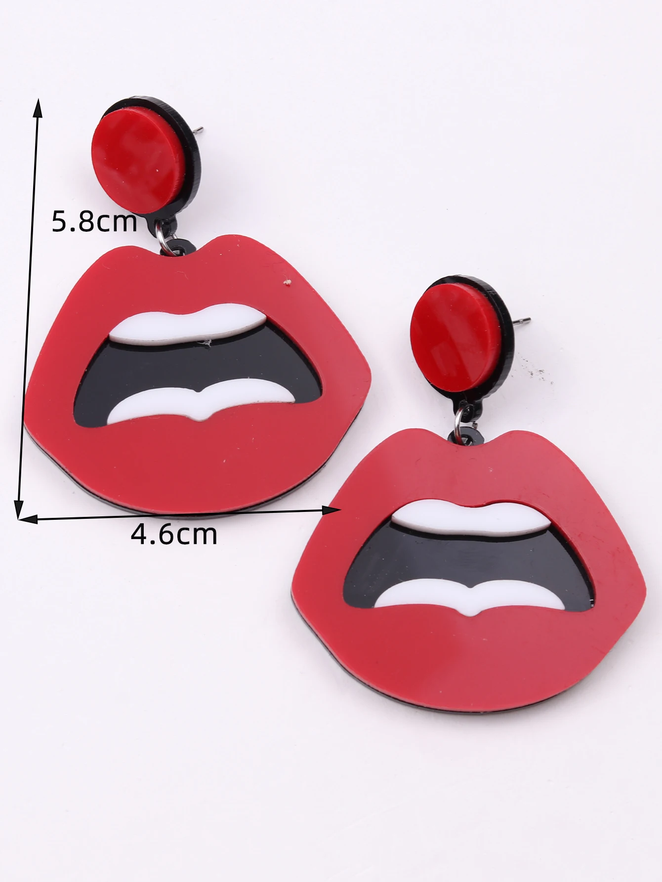 1 Pair Of Exaggerated Lightning Bright Red Acrylic Ray Earrings Suitable For Women Fashionable And Charming Jewelry Earring