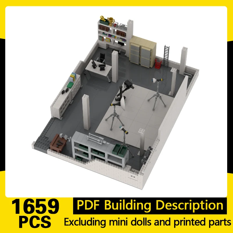 

City Street View Model MOC Building Bricks Studio Fotografico Modular Technology Gifts Holiday Assemble Children Toys Suit
