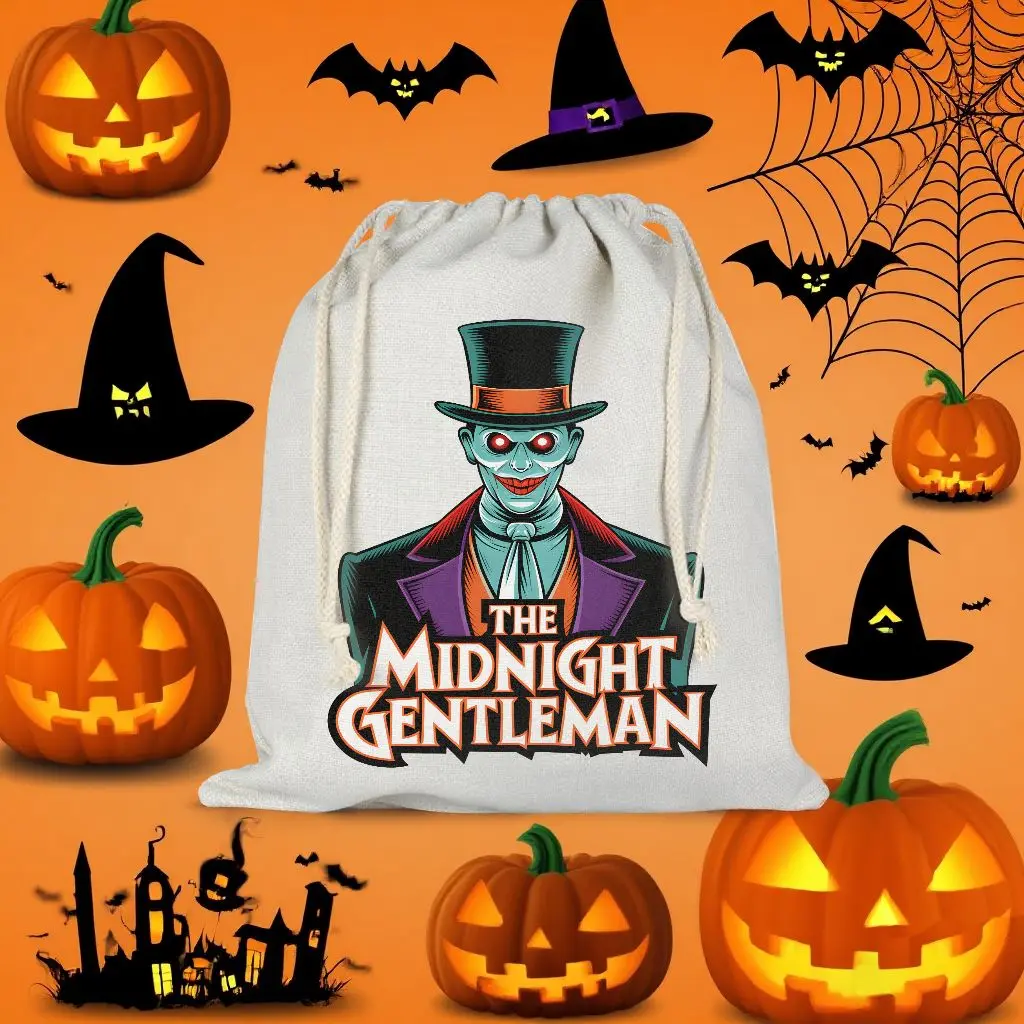 VIKAMA Bolsa de regalo de Halloween de 10 piezas, pequeños elfos y magos. Pequeños bolsas con cordón para dulces, capaz de guardar dulces y snacks.