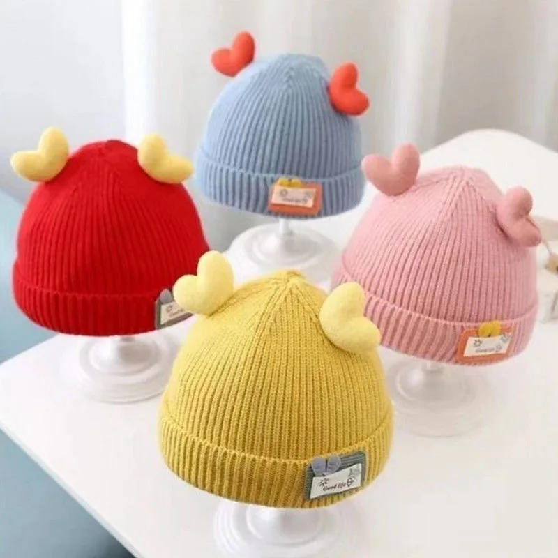 Baby Cute Spring Knitted Children's Woolen Hat Korean Edition For Boys Girls Autumn Winter Infants And Young Children