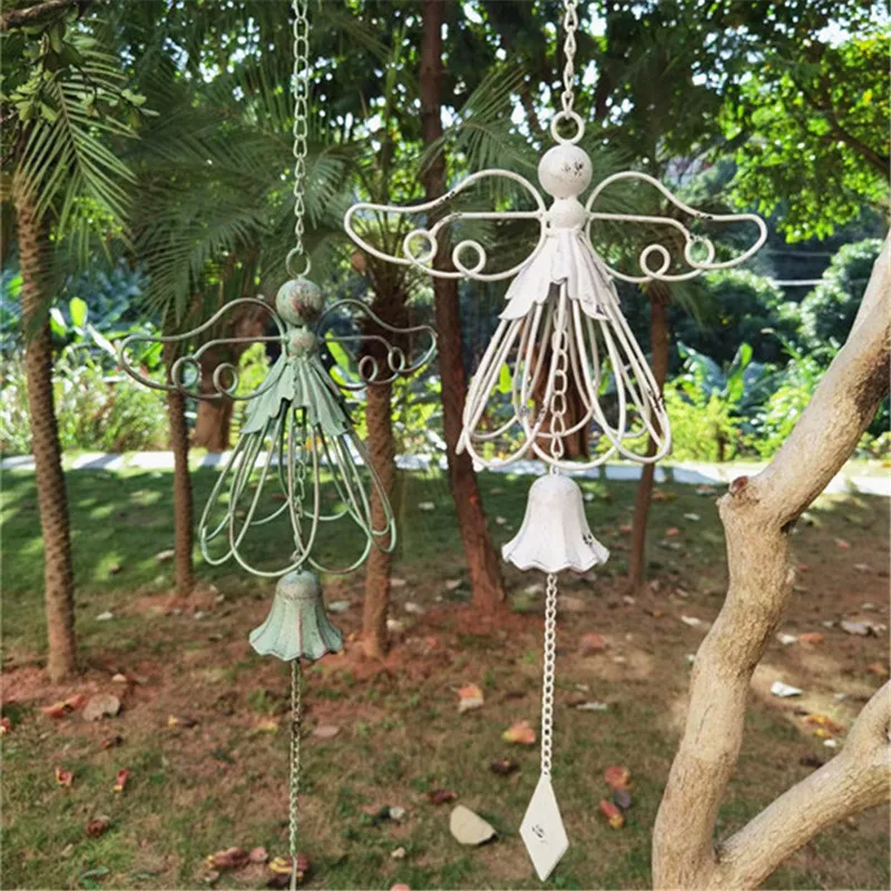 Iron Retro Angel Wind Chimes Do Old Creative Decorative Bells Hanging Garden Outdoor Courtyard American Country