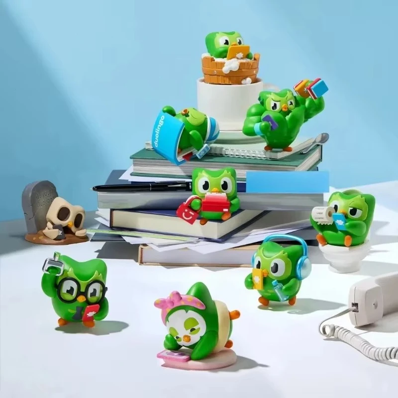 Offizielle Duolingo Mini-Figur Blind Box Niedliche Sammlerpuppe Desktop-Ornament Überraschungsbox Kreatives Festivalgeschenk für Mädchen