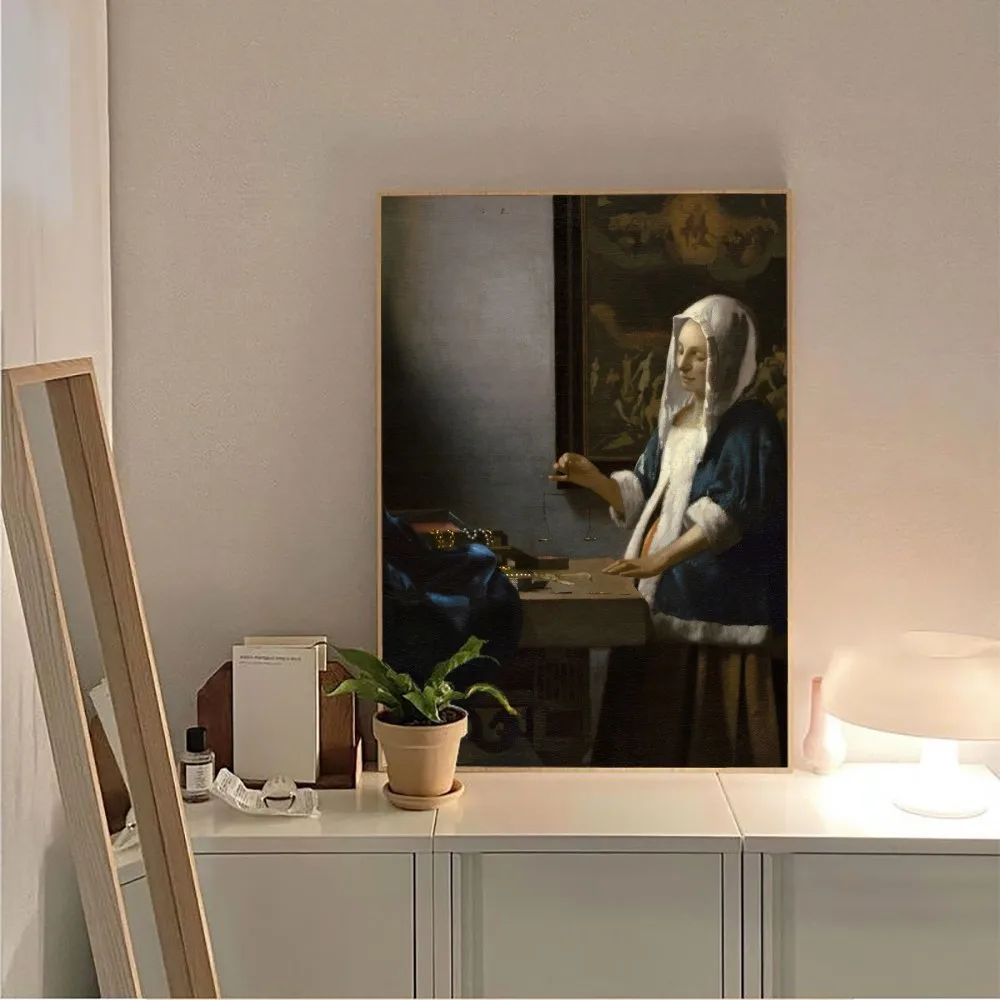 Plakat Johannes Vermeer bez oprawionych Kraft Bar papier Vintage plakat na ścianę artystyczny obraz naklejki do sypialni