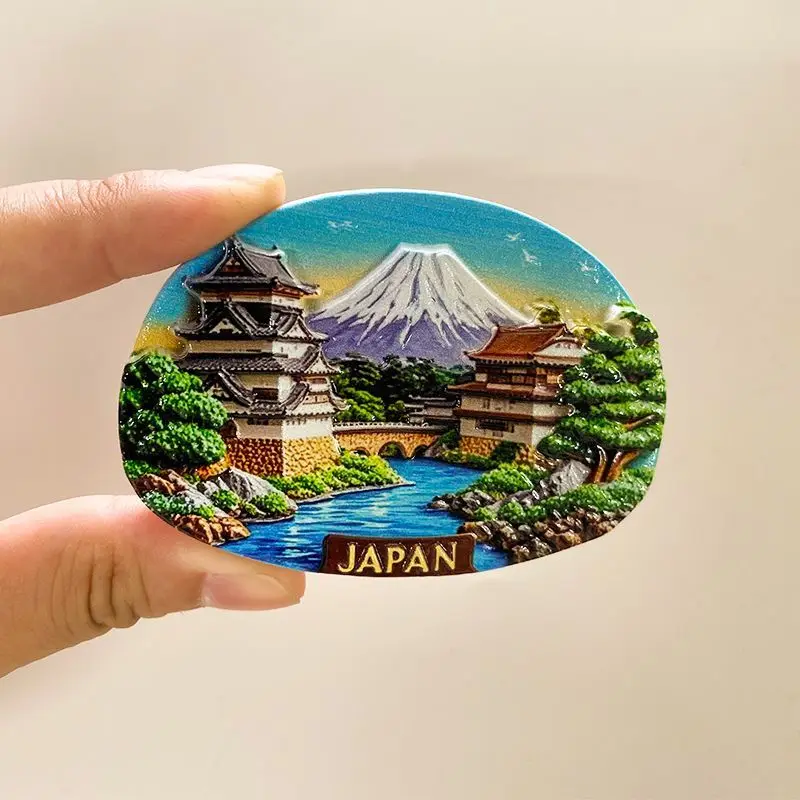 

Japan Fuji Mountain & Castle Scenery Refrigerator Magnet - 3D Resin Japan Souvenirs Cute Fridge Magnet Home Decor Items