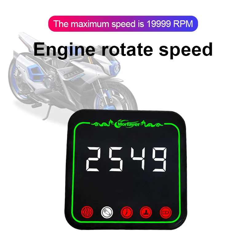 NEW Model Waterproof 8-In-1 Motorcycle Led TPMS Display Tire High Temperature Alarm Tire Pressure Alarm With 2 External Sensors