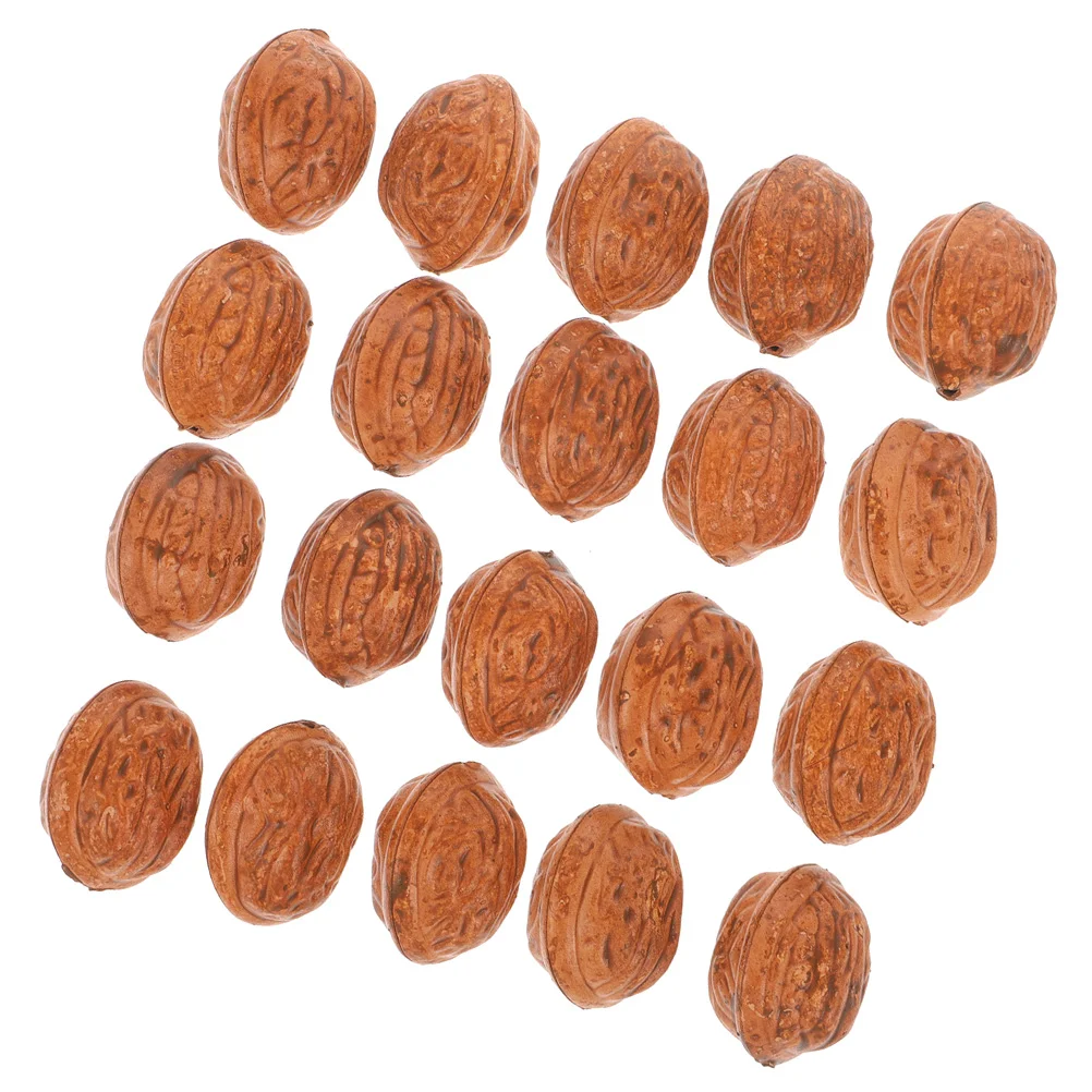 50 Pcs Artificial Walnut Nuts Decorations Craft Faux Household Small Home Plastic Fake Shelled Model Display