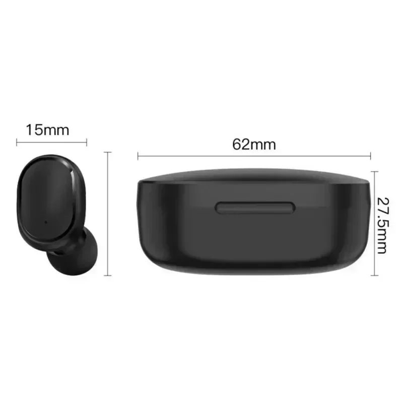 マイク付きBluetoothワイヤレスヘッドセット,TWS e6sヘッドセット,ノイズキャンセリングヘッドセット,Xiaomi Redmi用ヘッドセット