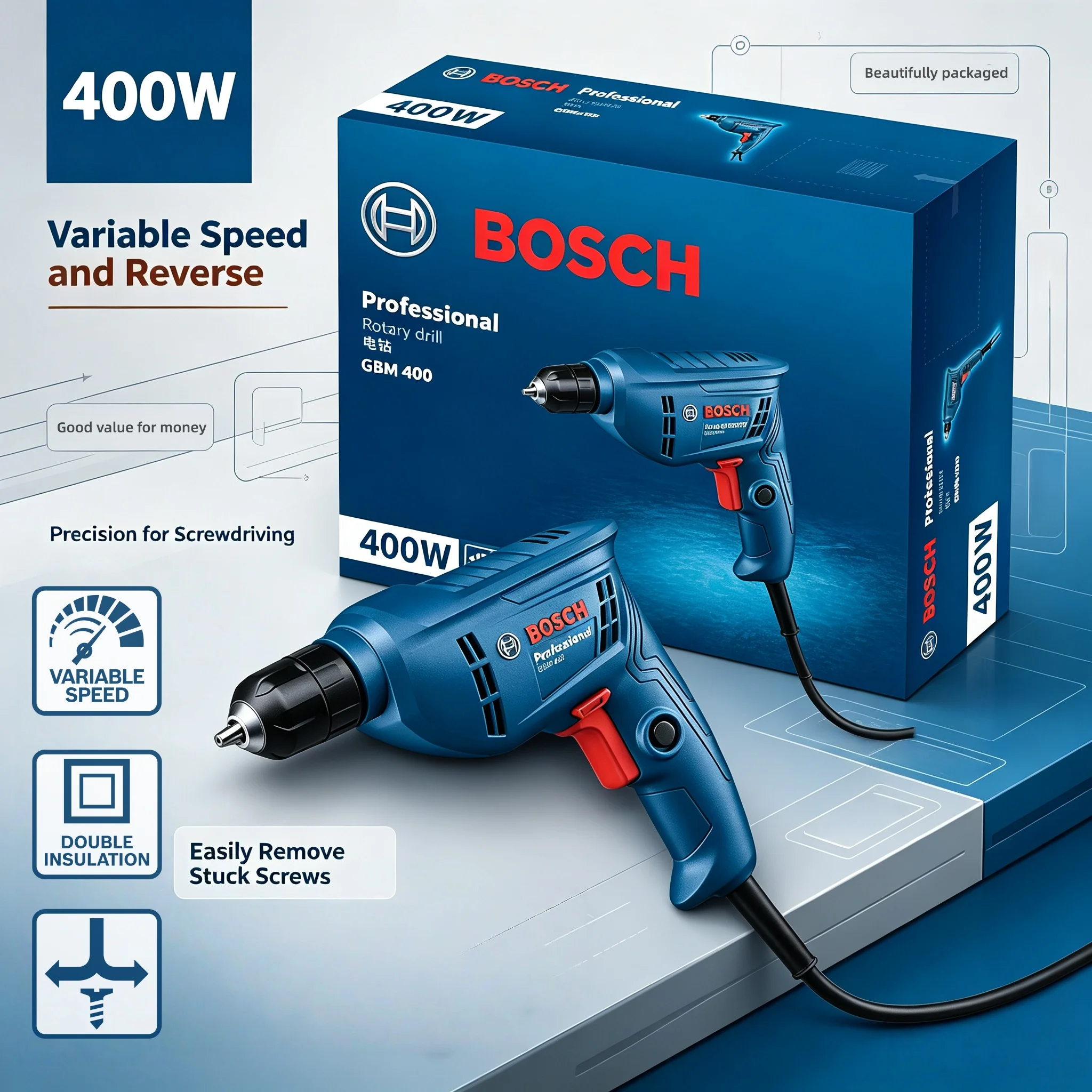 Bosch GBM400 Electric Screwdri - đánh giá và giá Power Tools Bosch