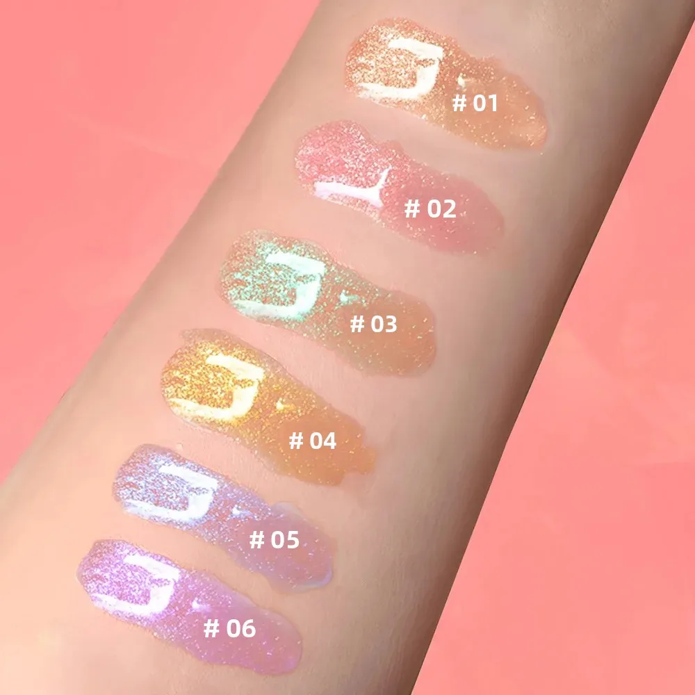 Lucidalabbra idratante a 6 colori e balsamo per labbra Gelatina al gusto di frutta Cura delle labbra con effetto rimpolpante Finitura luccicante nutriente a lunga durata