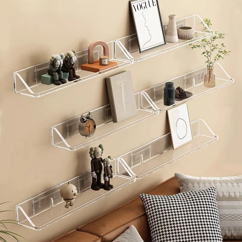 Nail Polish Rack Wall Mounted Shelf,Clear Acrylic Nail Polish Organizer Display for Nail Salon,Living Room,Bathroom,Kitchen