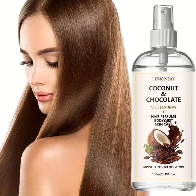 Sweet Scent Body Hair Mist Coconut Chocolate Fragrance Spray Long‑Lasting Perfume Spray Moisturizer Daily Body‑Hair Skincare