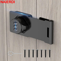NAIERDI Household Cabinet Password Hasp Locks Zinc Alloy Security Combination Coded Drawer Door Lock for Refrigerator,Shed