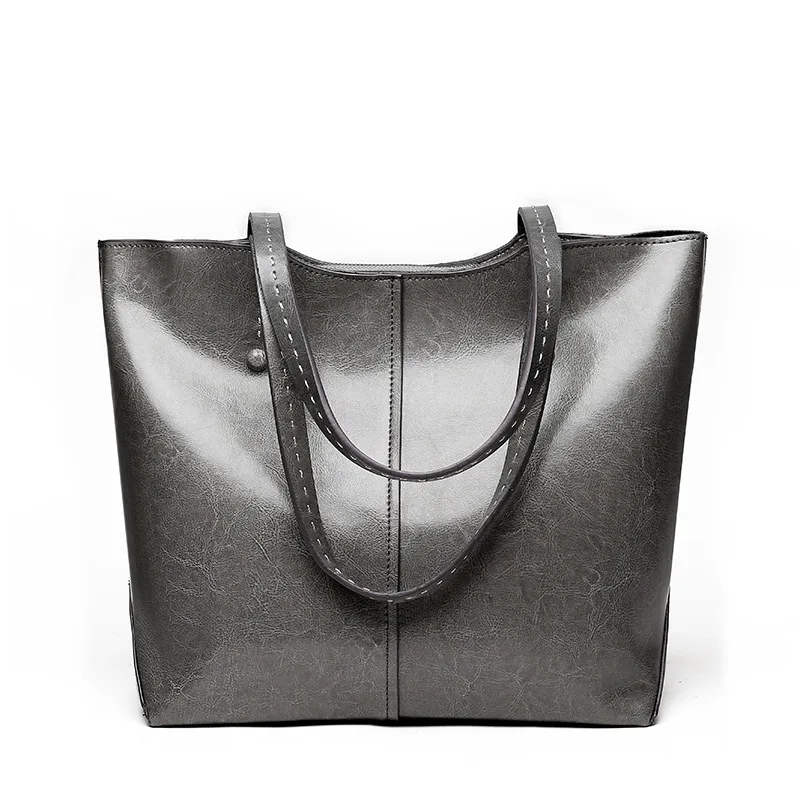 Bolsos De cuero auténtico para mujer, bolsos de lujo versátiles, de gran capacidad, 40x14x30