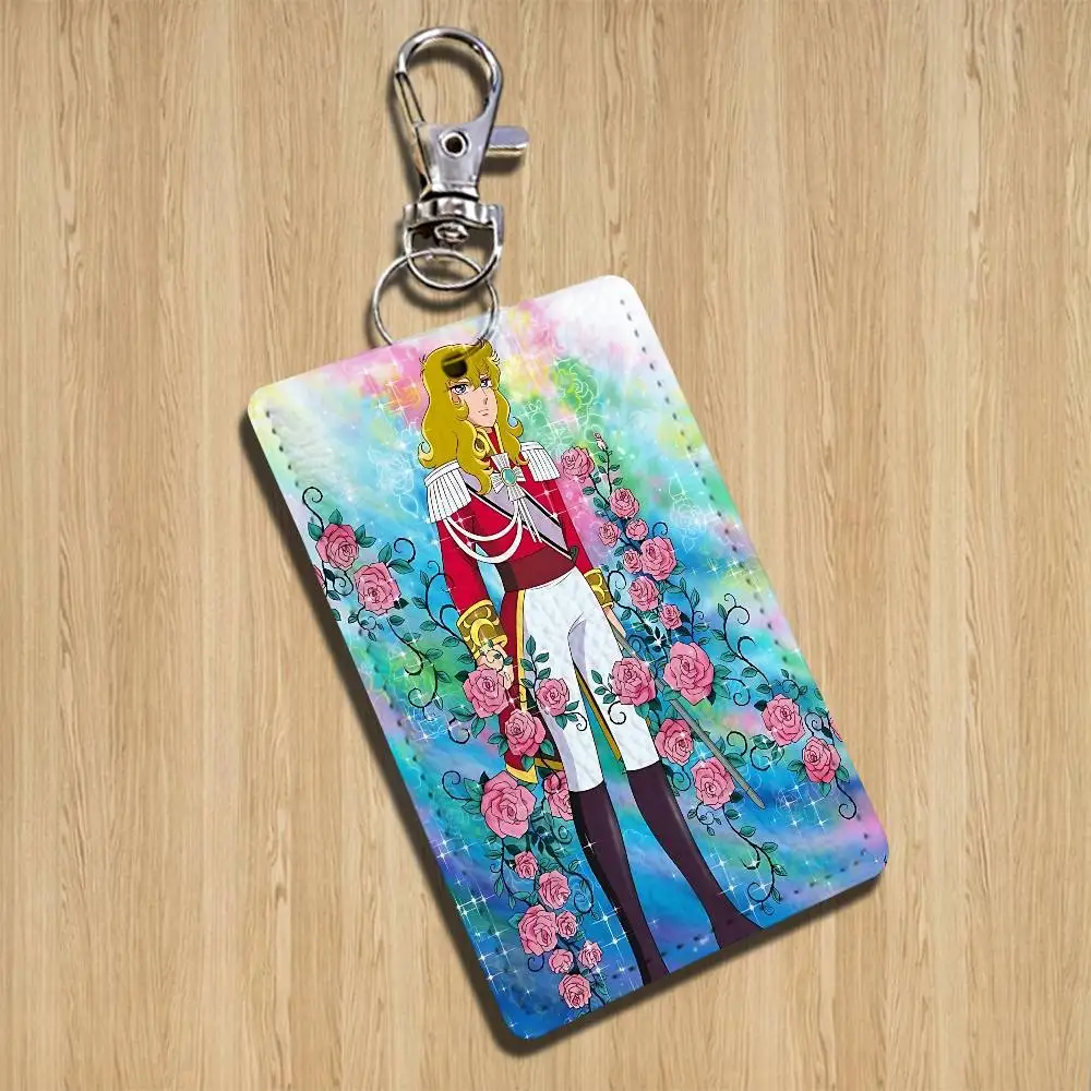 Lady Oscar Rose of Versailles Holder For Bank Business Work Card Holder Student Card Case Bus Card Keychain image 5