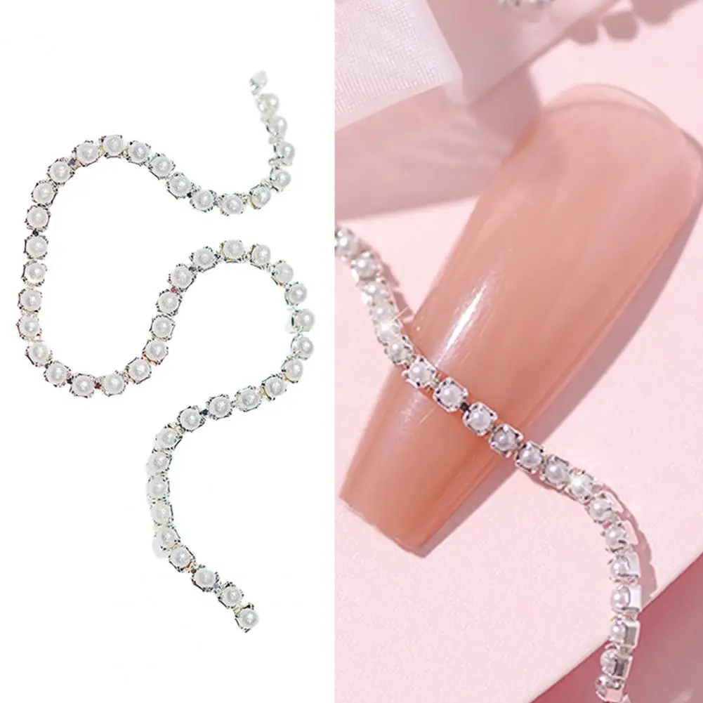 6 szt. Łańcuszek do paznokci biżuteria błyszcząca ozdoba z łańcucha do paznokci łańcuszek do paznokci DIY Charm Rhinestone biżuteria