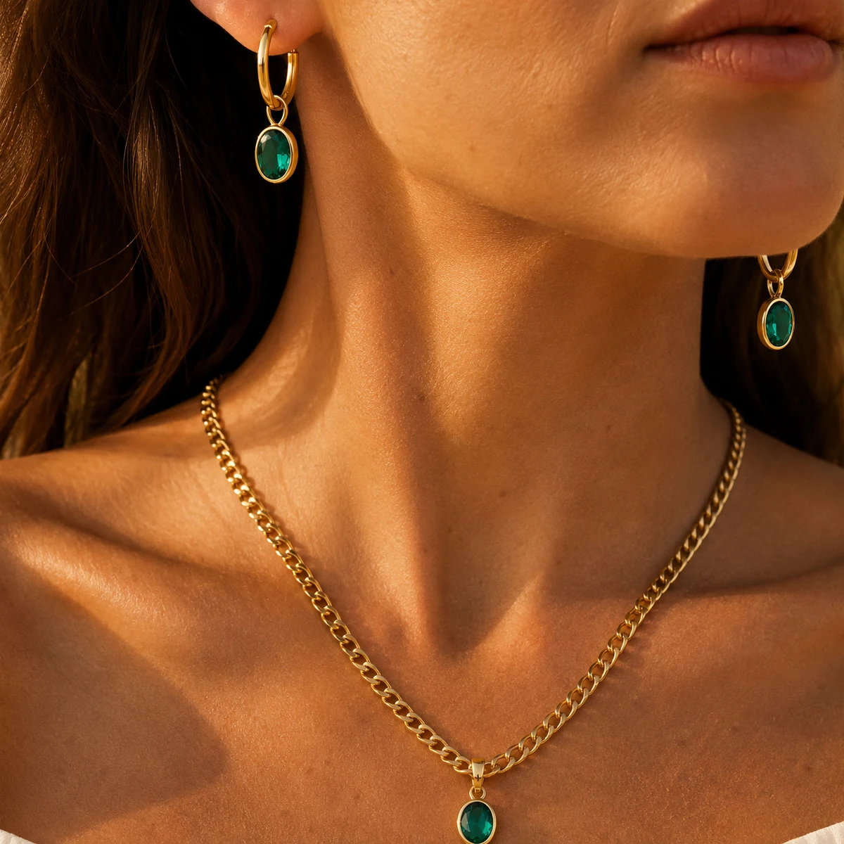 Conjunto de Joias com Pingente - Women Fashion Necklace avaliação e preço
