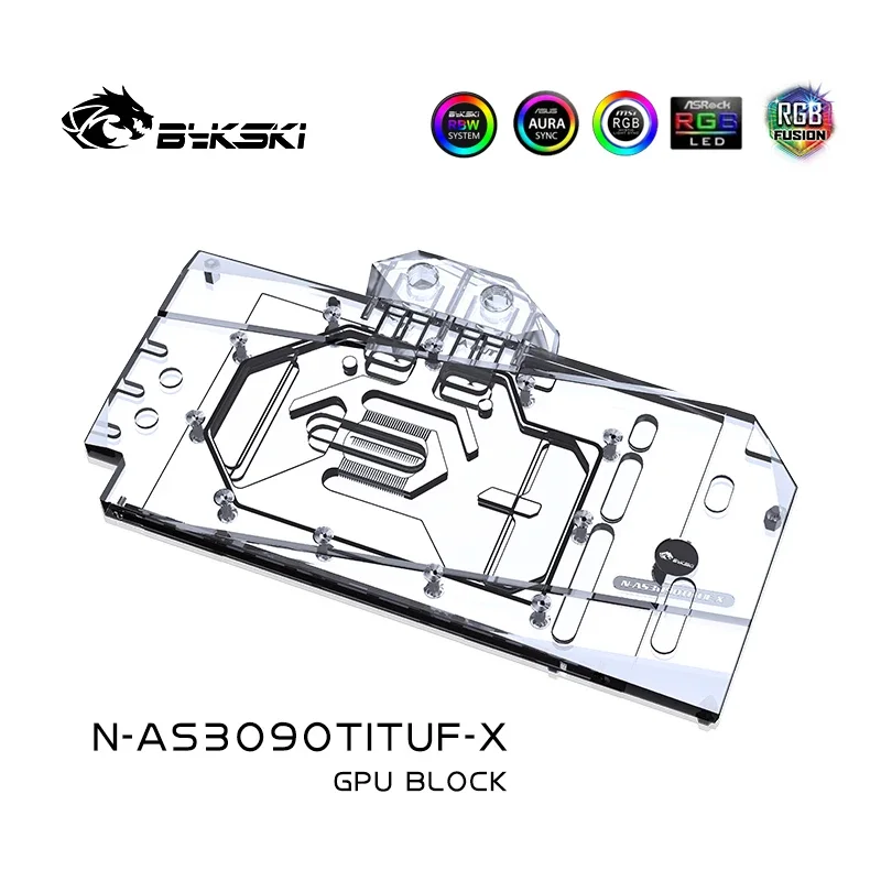 Imagem -04 - Bykski Gpu Bloco de Água para Asus Rtx3090ti-o24g-gaming Asus Rog-strix-lc Geforce Rtx3090ti-o24g-gaming Placa de Vídeo Vga Cooler