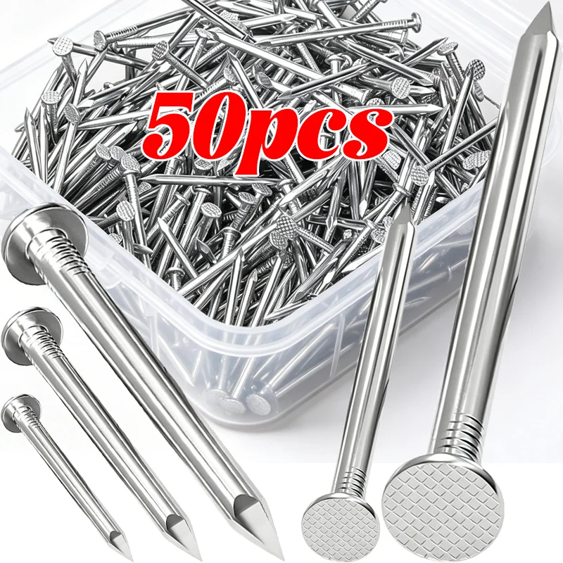 Clavos de Acero Inoxidable para Colgar Cuadros, Clavos de Acabado para Pared, Clavos de Cabeza Redonda, Colgadores, Herrajes para Trabajos en Madera, Fijaciones