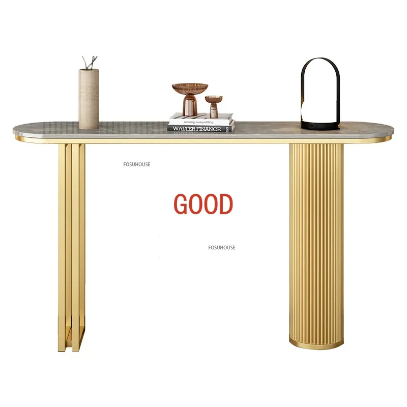 Italian Light Luxury Console Table for Living Room Furniture Modern Hallway Entrance Console Tables Gold Iron Entryway Table