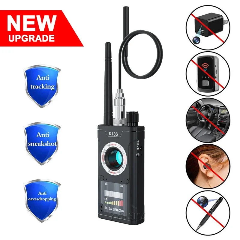 Hidden Camera Detector for Hidden Camera K18S Anti Spy Detector Professional GPS Wiretapping Search Devices Security Protection