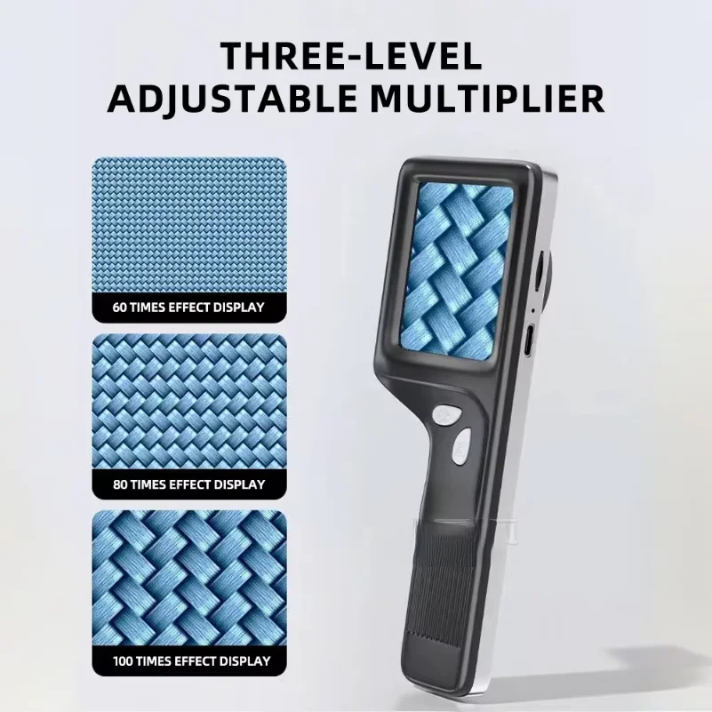 Electronic Magnifier, Identification Special, Digital Microscope, High Power Handheld with Light for Diamond Jade Repair