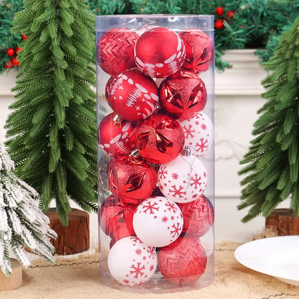 Swirl Pattern Design Ornaments Shatterproof Christmas Ball Ornament Set for Holiday Party Decor 24ct Glittery Swirl for Fall