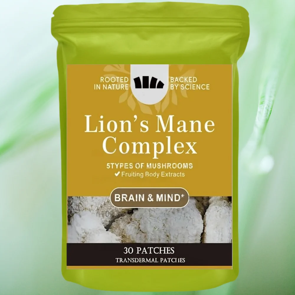 30 Patches Lions Mane Mushroom Transdermal Patches Promotes Mental Clarity, Focus And Memory