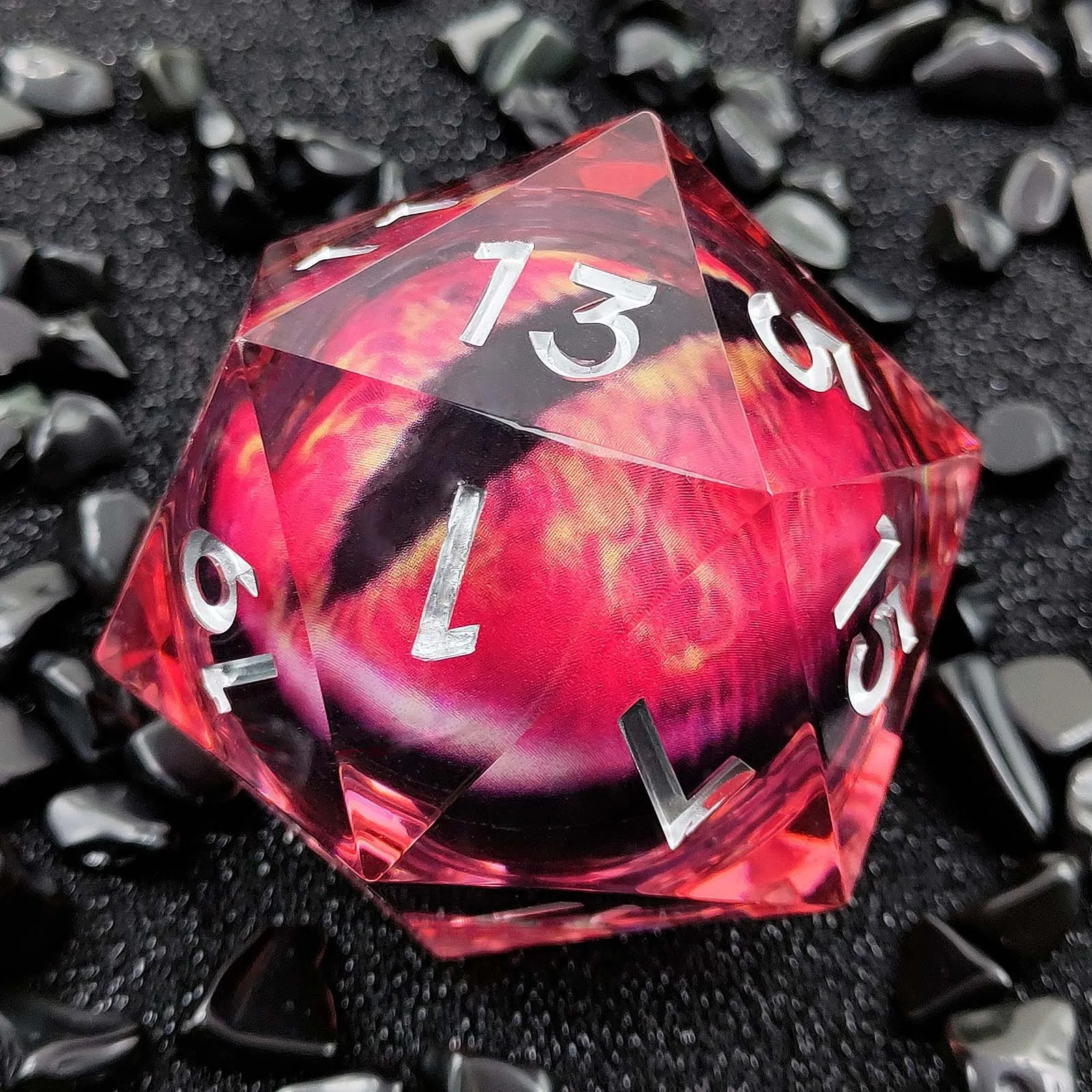 

55 мм Emit Light Jumbo Bulk Eyes DND D20 Dice для Dungeons and Dragons COC RPG TRPG MTG Смола Многогранник Аксессуары для настольных игр
