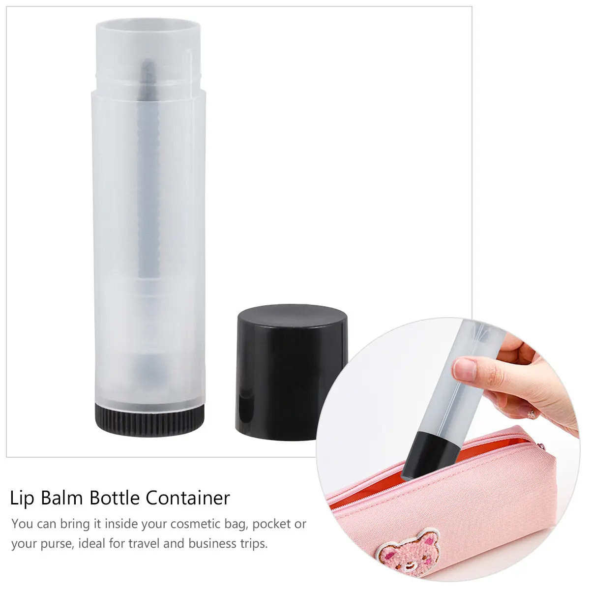 20 tubes transparents pour baume à lèvres, contenants vides en plastique pour rouge à lèvres, rechargeables, compacts pour sac à main, poche, sac de transport