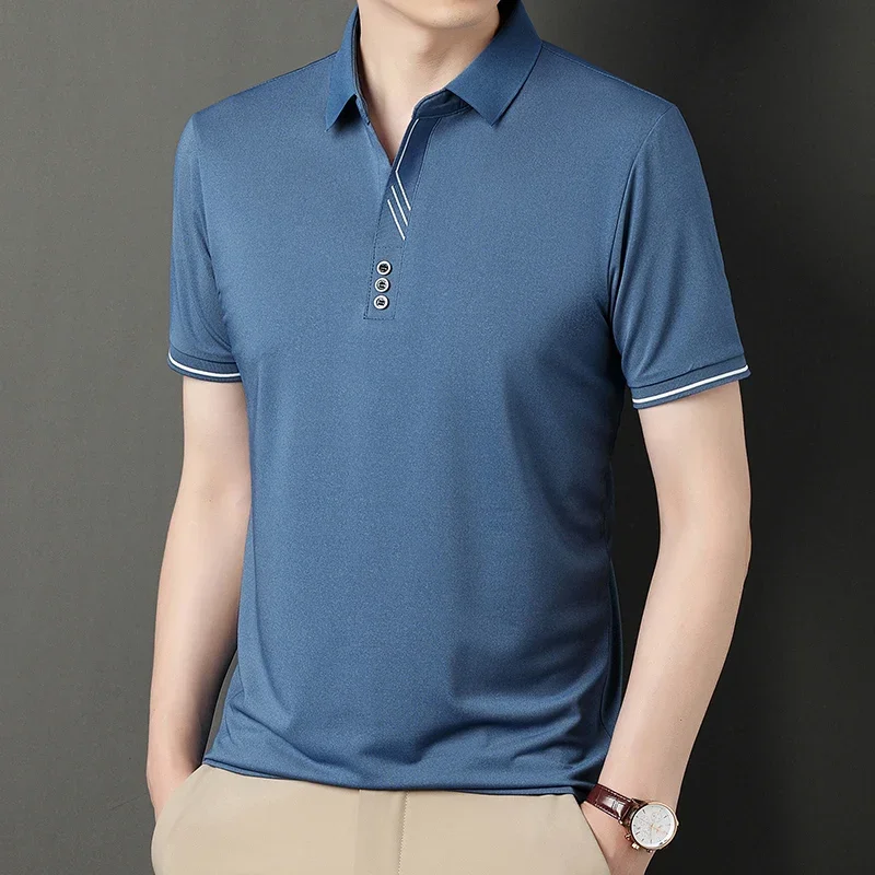 Мужская Повседневная футболка-поло с коротким рукавом