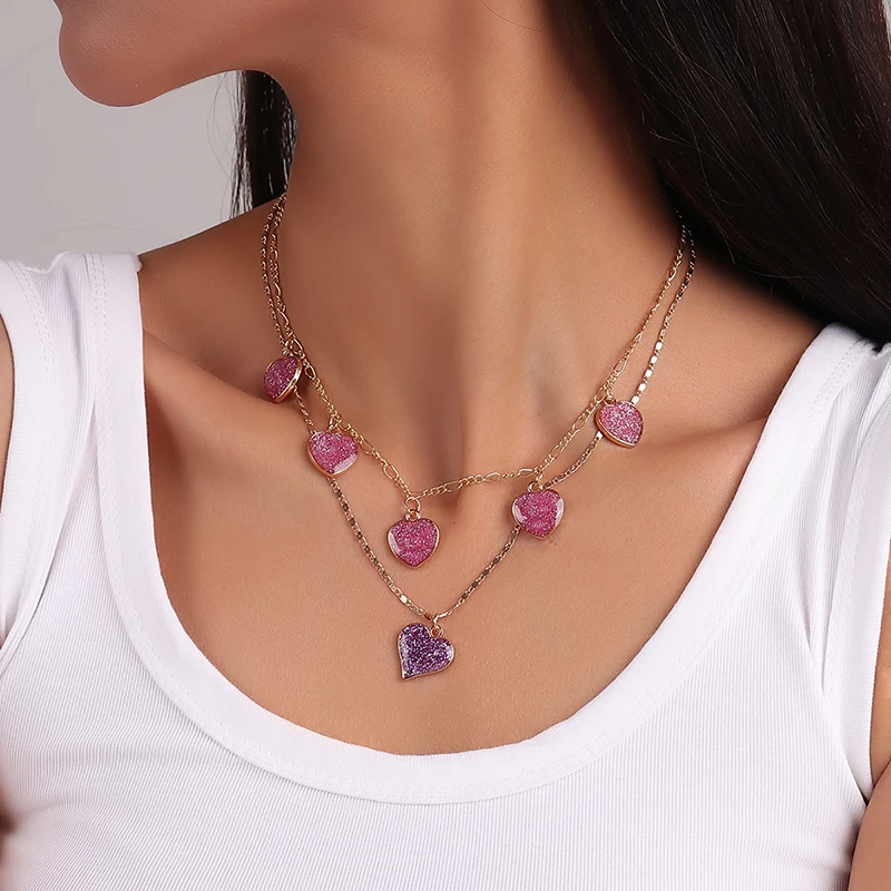 Aihua Boho Gold Farbe Rotes Herz Kirsche Halskette Romantische Süße Einfache Schlüsselbein Halsketten für Frauen Kragen Mode Schmuck Geschenke – Detail 11