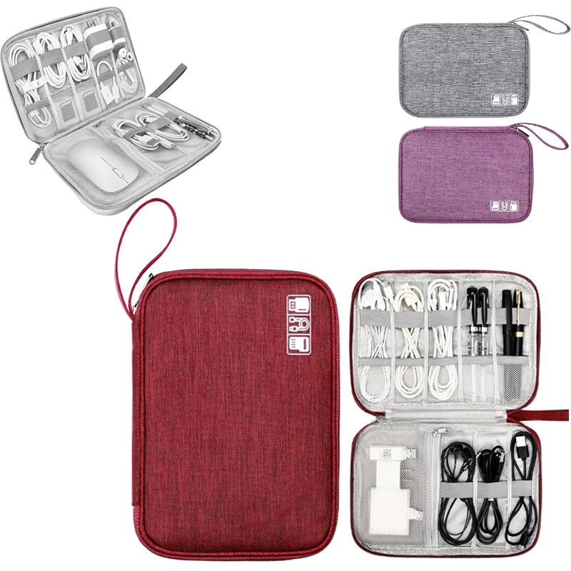 Elektronik-Organizer-Tasche, wasserdichte Reise-Tragetasche, universeller Kabel-Organizer, elektronische Aufbewahrungstasche, Zubehör – Detail 6