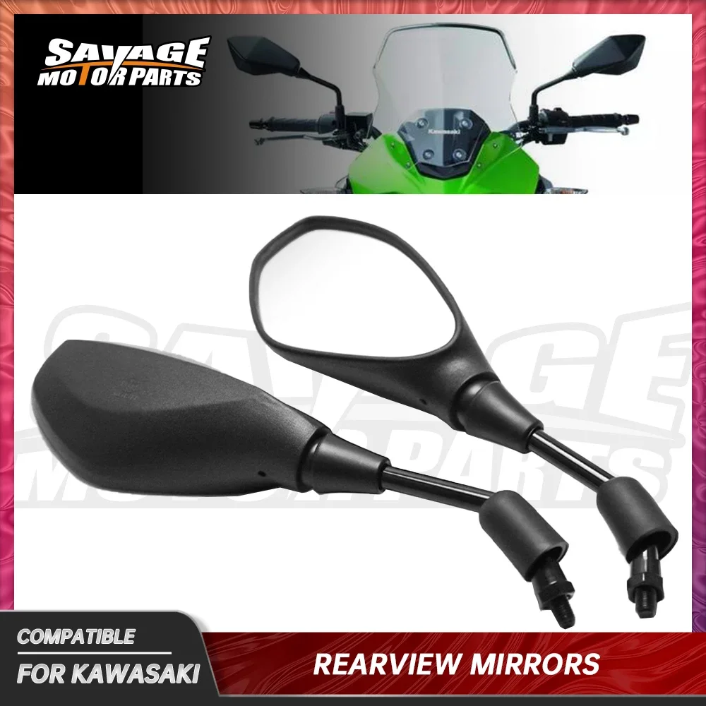 Motorcycle Handlebar Rearview Mirrors For KAWASAKI VERSYS-X 250 300 VERSYS 650 1000 ER6N Moto Side Rear View Mirror Adjustable